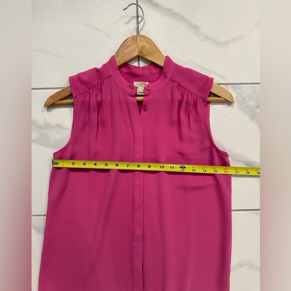 J. Crew pink button up, high neck tank, size zero. - Picture 7 of 8